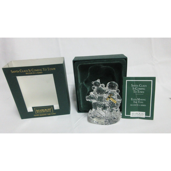 MARQUIS WATERFORD CRYSTAL ELVES MAKING THE TOYS SANTA CLAUS IS COMING TO TOWN - Picture 2 of 8